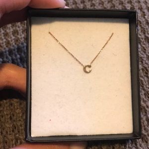 16 inch 14 K solid rose gold initial C necklace